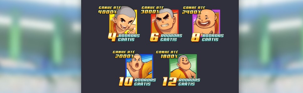 Funcionalidade de giros grátis Shaolin Soccer