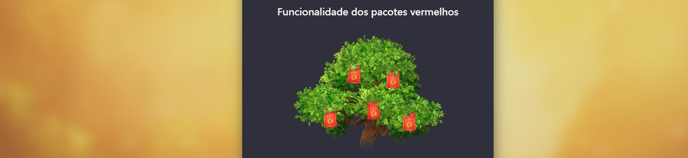 Funcionalidade dos pacotes vermelhos Tree of Fortune