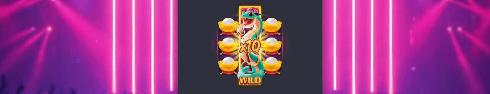 Wild Empilhado com Multiplicador x10 Fortune Snake